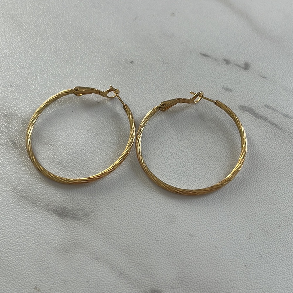 Gold color hoop earrings